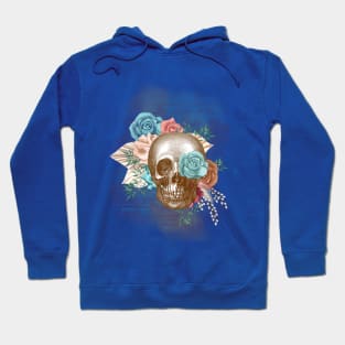 Blue Rose Boho Skull Hoodie